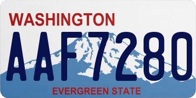 WA license plate AAF7280