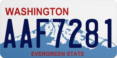 WA license plate AAF7281