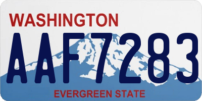 WA license plate AAF7283