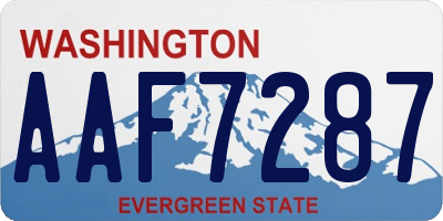 WA license plate AAF7287