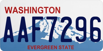 WA license plate AAF7296