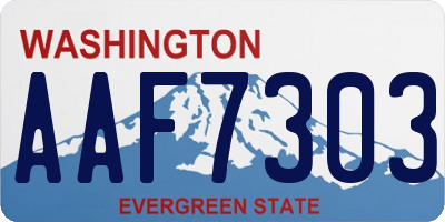 WA license plate AAF7303
