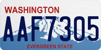 WA license plate AAF7305