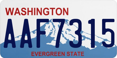 WA license plate AAF7315