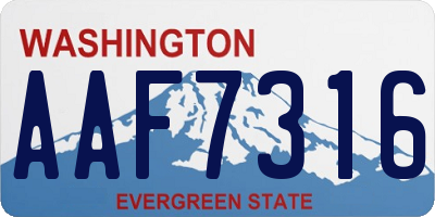 WA license plate AAF7316
