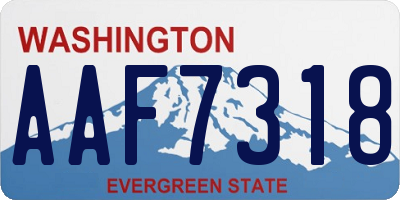 WA license plate AAF7318