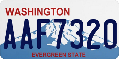 WA license plate AAF7320