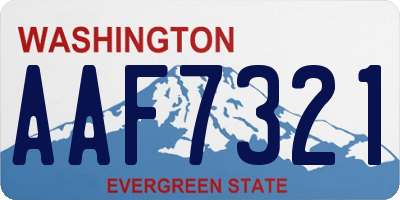 WA license plate AAF7321