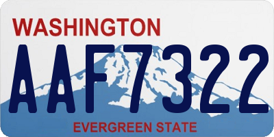 WA license plate AAF7322