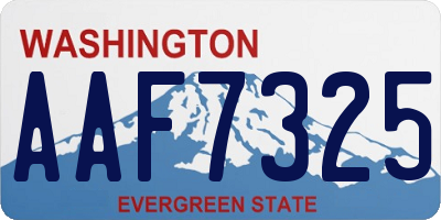 WA license plate AAF7325