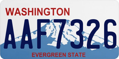 WA license plate AAF7326