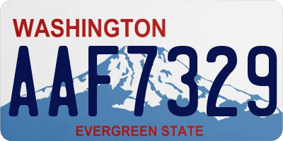 WA license plate AAF7329