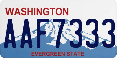 WA license plate AAF7333