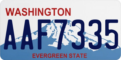 WA license plate AAF7335