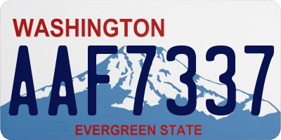 WA license plate AAF7337