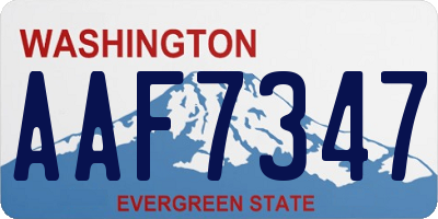 WA license plate AAF7347