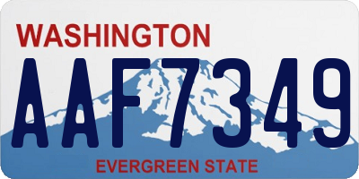 WA license plate AAF7349
