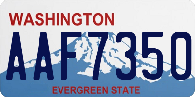 WA license plate AAF7350