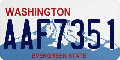 WA license plate AAF7351