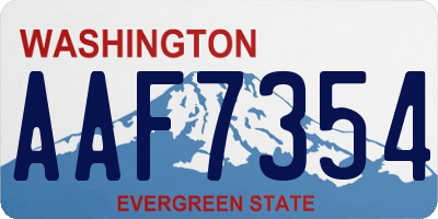 WA license plate AAF7354