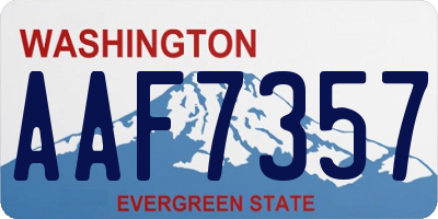 WA license plate AAF7357