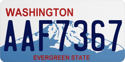 WA license plate AAF7367