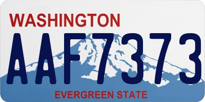 WA license plate AAF7373