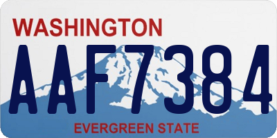 WA license plate AAF7384