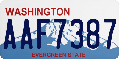 WA license plate AAF7387