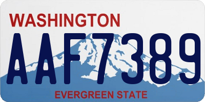 WA license plate AAF7389