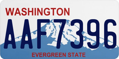 WA license plate AAF7396