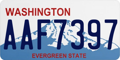 WA license plate AAF7397