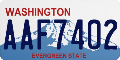 WA license plate AAF7402