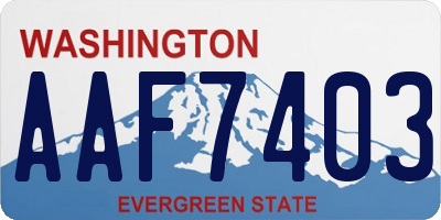 WA license plate AAF7403