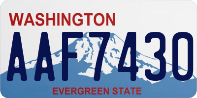 WA license plate AAF7430