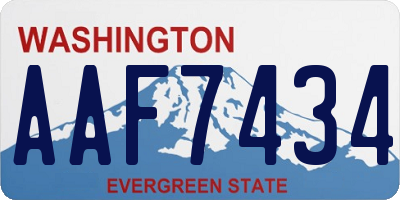 WA license plate AAF7434