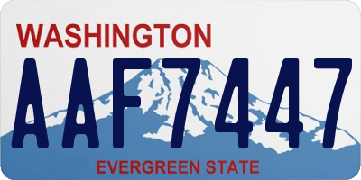 WA license plate AAF7447