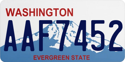 WA license plate AAF7452