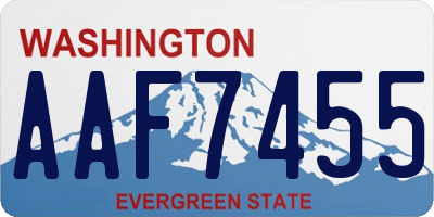 WA license plate AAF7455
