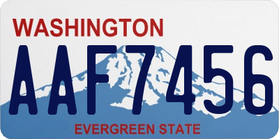 WA license plate AAF7456