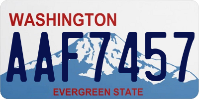 WA license plate AAF7457