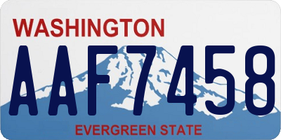 WA license plate AAF7458