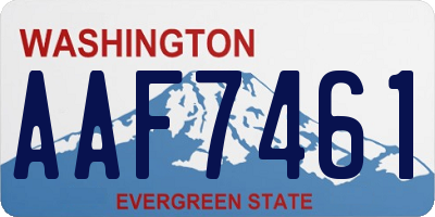 WA license plate AAF7461