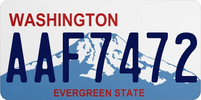 WA license plate AAF7472
