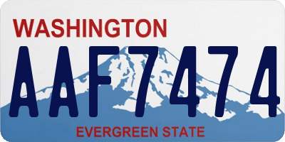 WA license plate AAF7474