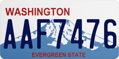WA license plate AAF7476