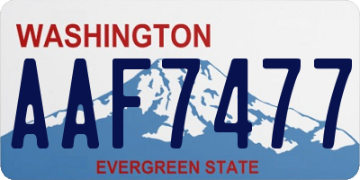 WA license plate AAF7477