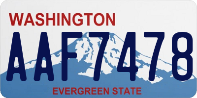 WA license plate AAF7478