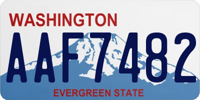WA license plate AAF7482