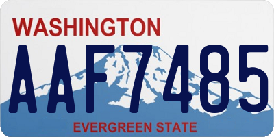 WA license plate AAF7485